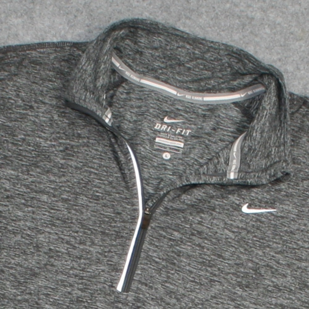 Nike Womens Running Top Large Gray Element Dri-FIT 1/4 Zip Pullover Thumbholes
